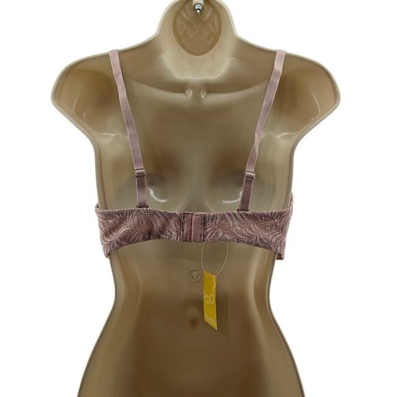 Delimira Multiway Lace Strapless Bra Unlined Underwire Non-Silicone 38C Rose - Picture 4 of 4